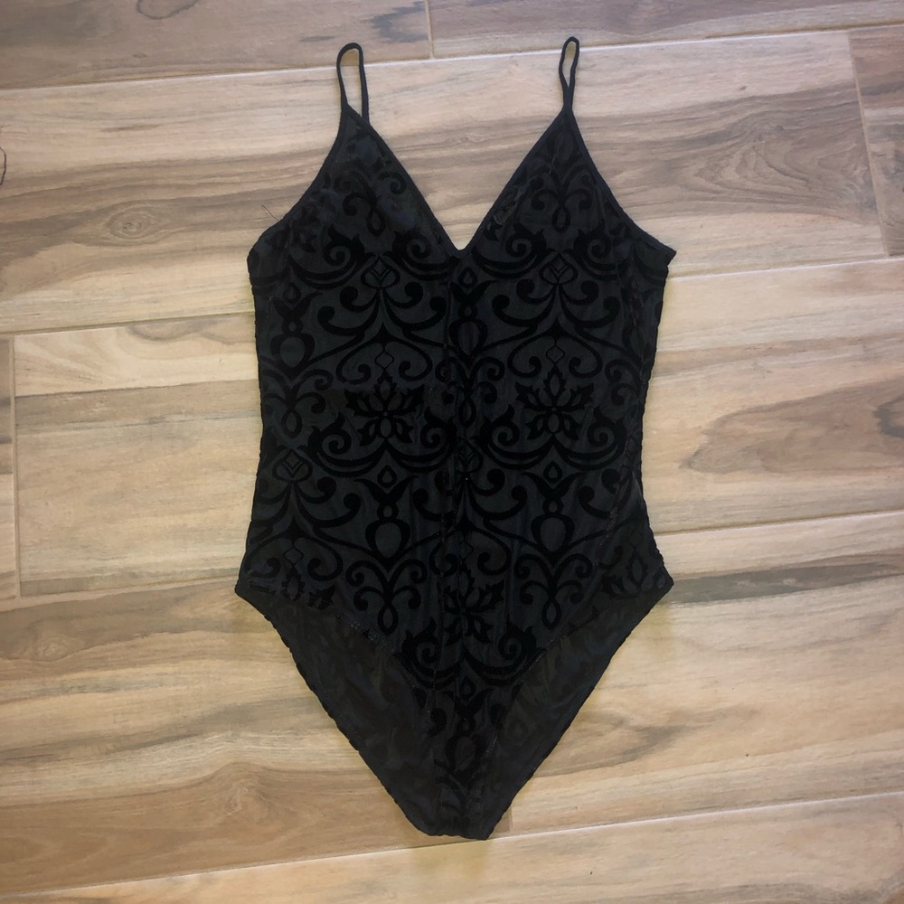 Velvet mesh bodysuit